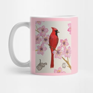West Virginia state bird and flower, the cardinal and rhododendron Mug